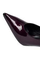 Kadın Bordo İnce Topuklu Rugan Deri Stiletto | Derimod