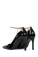 Kadın Siyah Bilekten Tokalı İnce Topuklu Rugan Deri Stiletto | Derimod