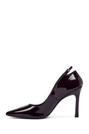 Kadın Bordo İnce Topuklu Rugan Deri Stiletto | Derimod