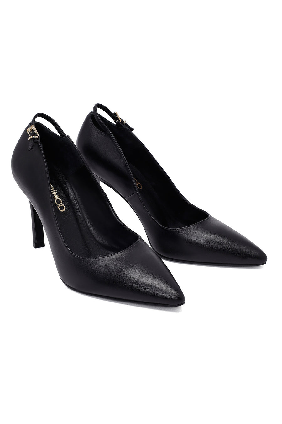 Woman Black Stiletto Heels Leather Stiletto