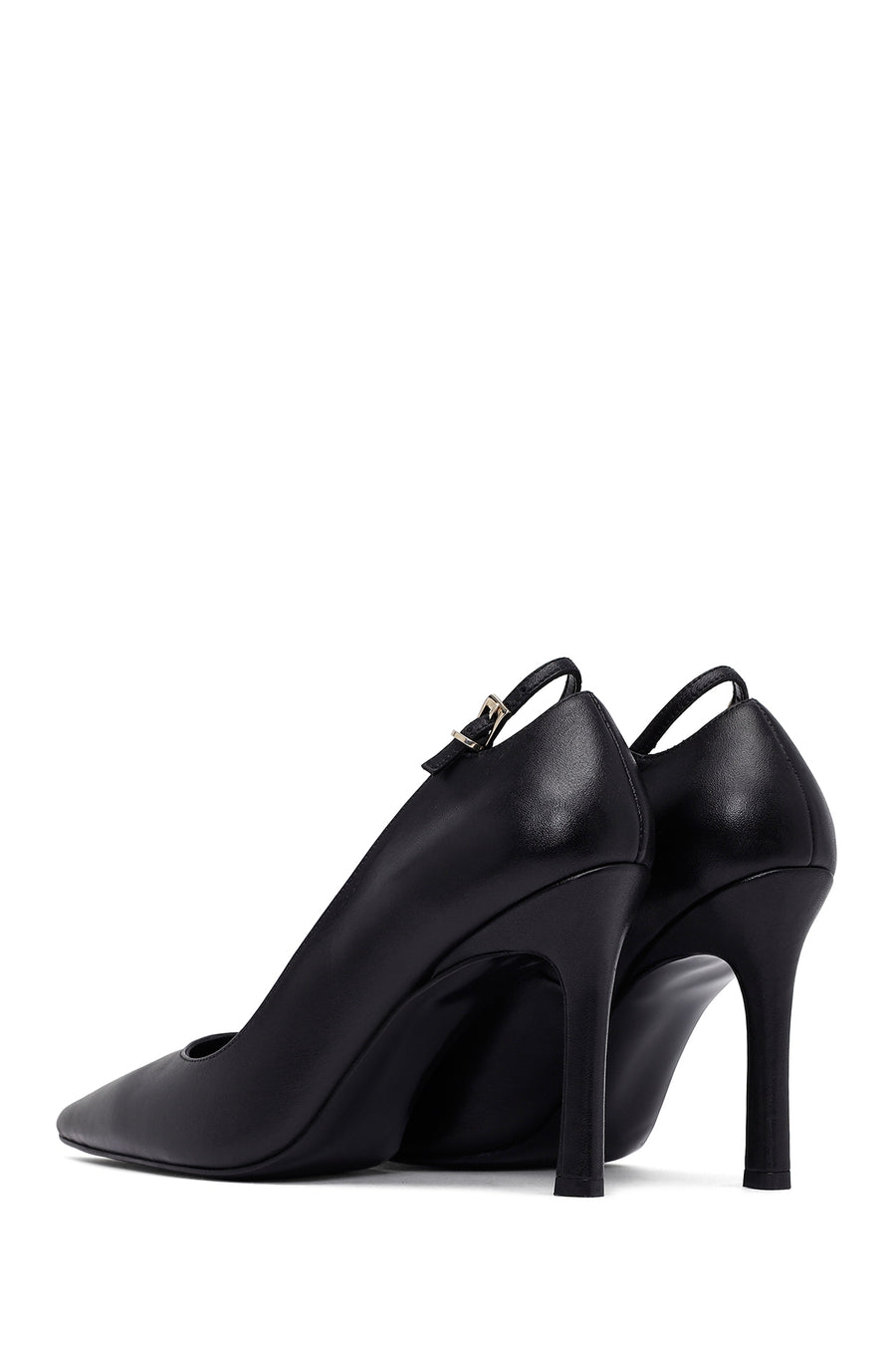 Woman Black Stiletto Heels Leather Stiletto