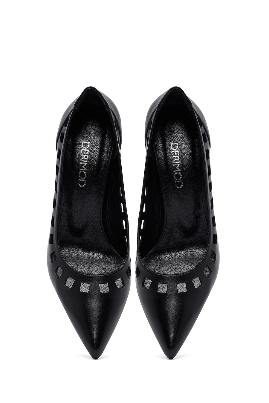 Kadın Siyah İnce Topuklu Deri Stiletto