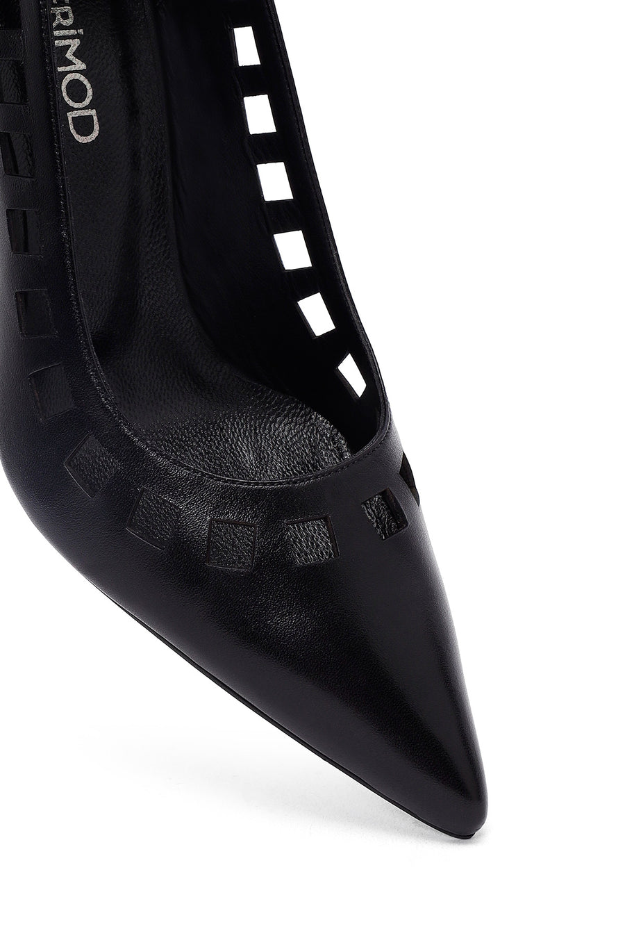 Kadın Siyah İnce Topuklu Deri Stiletto