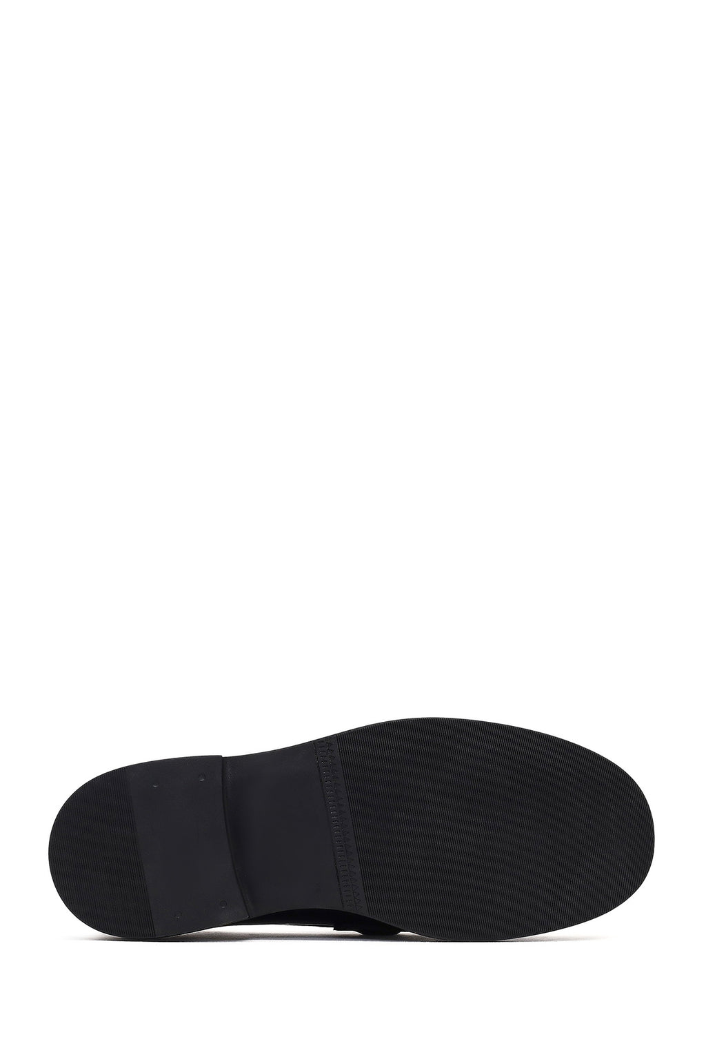 Kadın Siyah Tokalı Deri Maskülen Loafer