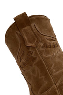 Kadın Vizon Kısa Kalın Topuklu Süet Deri Kovboy Bot | Derimod