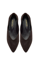 Kadın Kahverengi Süet Deri Babet | Derimod