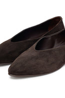 Kadın Kahverengi Süet Deri Babet | Derimod