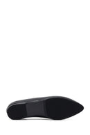 Woman Black Leather Babet | Derimod