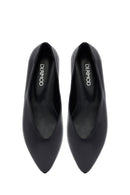 Woman Black Leather Babet | Derimod