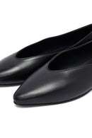 Woman Black Leather Babet | Derimod