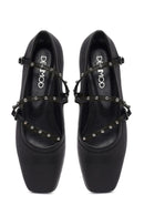 Kadın Siyah Tokalı Deri Babet | Derimod