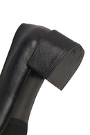 Kadın Siyah Kalın Kısa Topuklu Deri Ayakkabı | Derimod