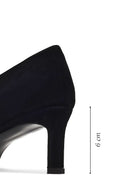 Woman Black Low Thin Heel Suede Leather Stiletto | Derimod