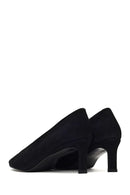 Woman Black Low Thin Heel Suede Leather Stiletto | Derimod