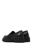 Kadın Siyah Kalın Tabanlı Deri Maskülen Loafer | Derimod