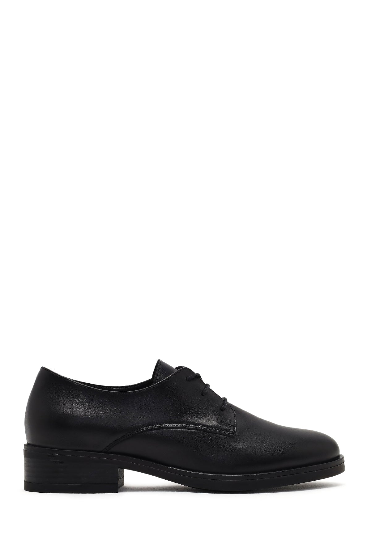 Women's Black Lace-up Leather Masculine Shoe 25AFD189518 | Derimod