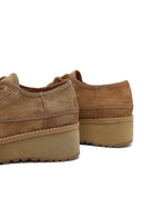 Kadın Bej Kalın Tabanlı Bağcıklı Süet Deri Teddy Casual Ayakkabı | Derimod