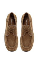 Kadın Bej Kalın Tabanlı Bağcıklı Süet Deri Teddy Casual Ayakkabı | Derimod