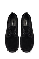 Kadın Siyah Kalın Tabanlı Bağcıklı Süet Deri Teddy Casual Ayakkabı | Derimod