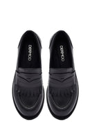 Kadın Siyah Deri Maskülen Loafer | Derimod