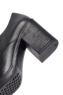 Kadın Siyah Bağcıklı Kalın Topuklu Deri Maskülen Ayakkabı | Derimod