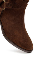 Kadın Taba Fermuarlı Süet Deri Kovboy Bot | Derimod