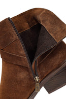 Kadın Taba Fermuarlı Süet Deri Kovboy Bot | Derimod