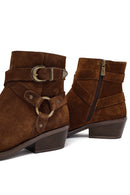 Kadın Taba Fermuarlı Süet Deri Kovboy Bot | Derimod