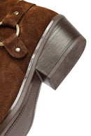 Kadın Taba Fermuarlı Süet Deri Kovboy Bot | Derimod