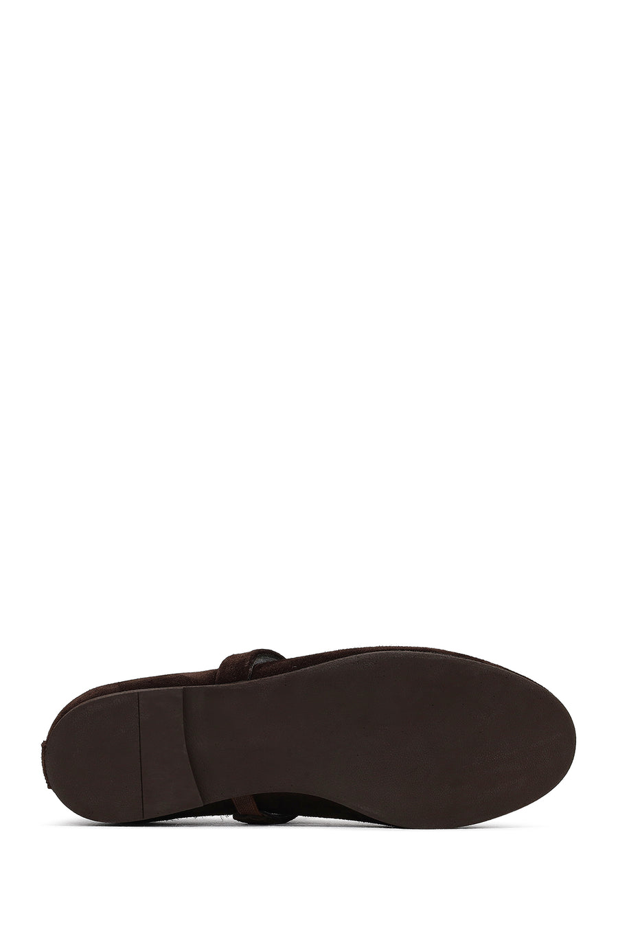 Women's Brown Buckled Suede Leather Ballet Flat