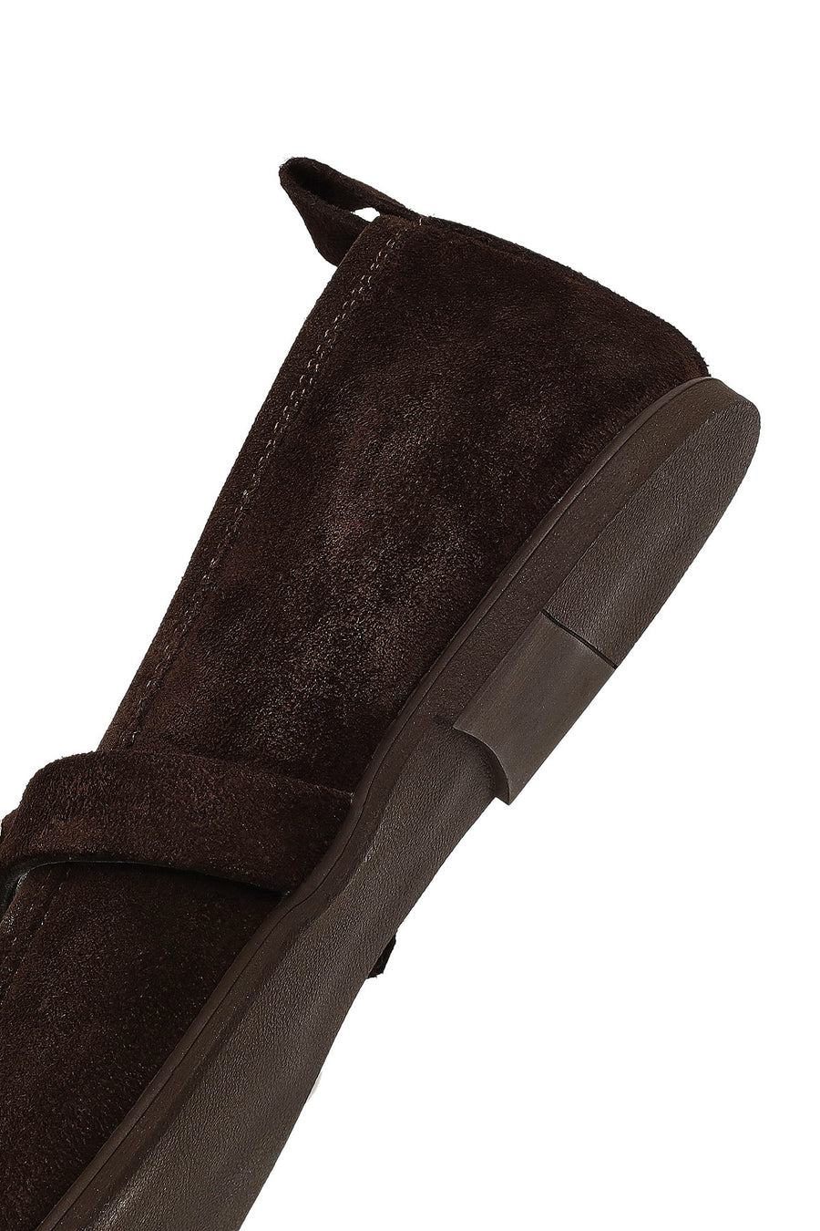 Women's Brown Buckled Suede Leather Ballet Flat