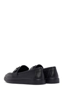Woman Black Buckle Leather Loafer | Derimod