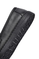 Woman Black Buckle Leather Loafer | Derimod