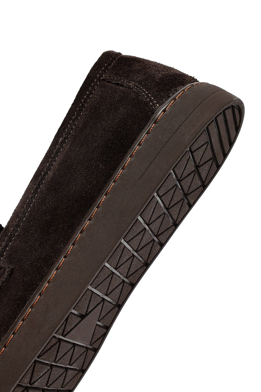 Woman Brown Buckled Suede Leather Loafer