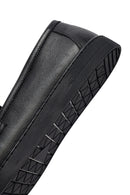 Woman Black Buckle Leather Loafer | Derimod