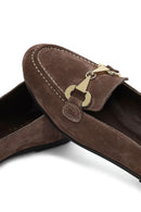 Women's Mink Buckled Suede Leather Loafer | Derimod