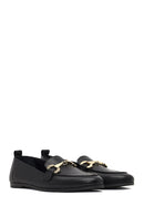 Women's Black Buckled Leather Loafer | Derimod