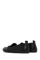 Women's Black Buckled Leather Loafer | Derimod
