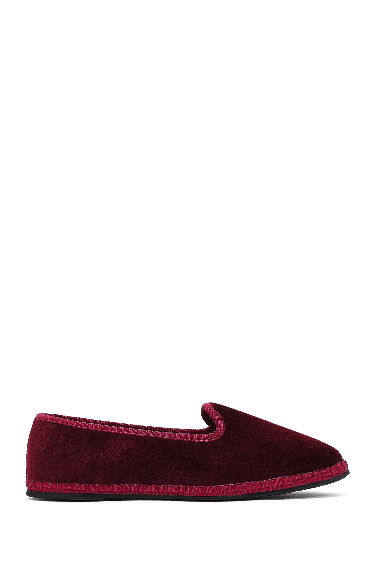 Kadın Bordo Kumaş Loafer