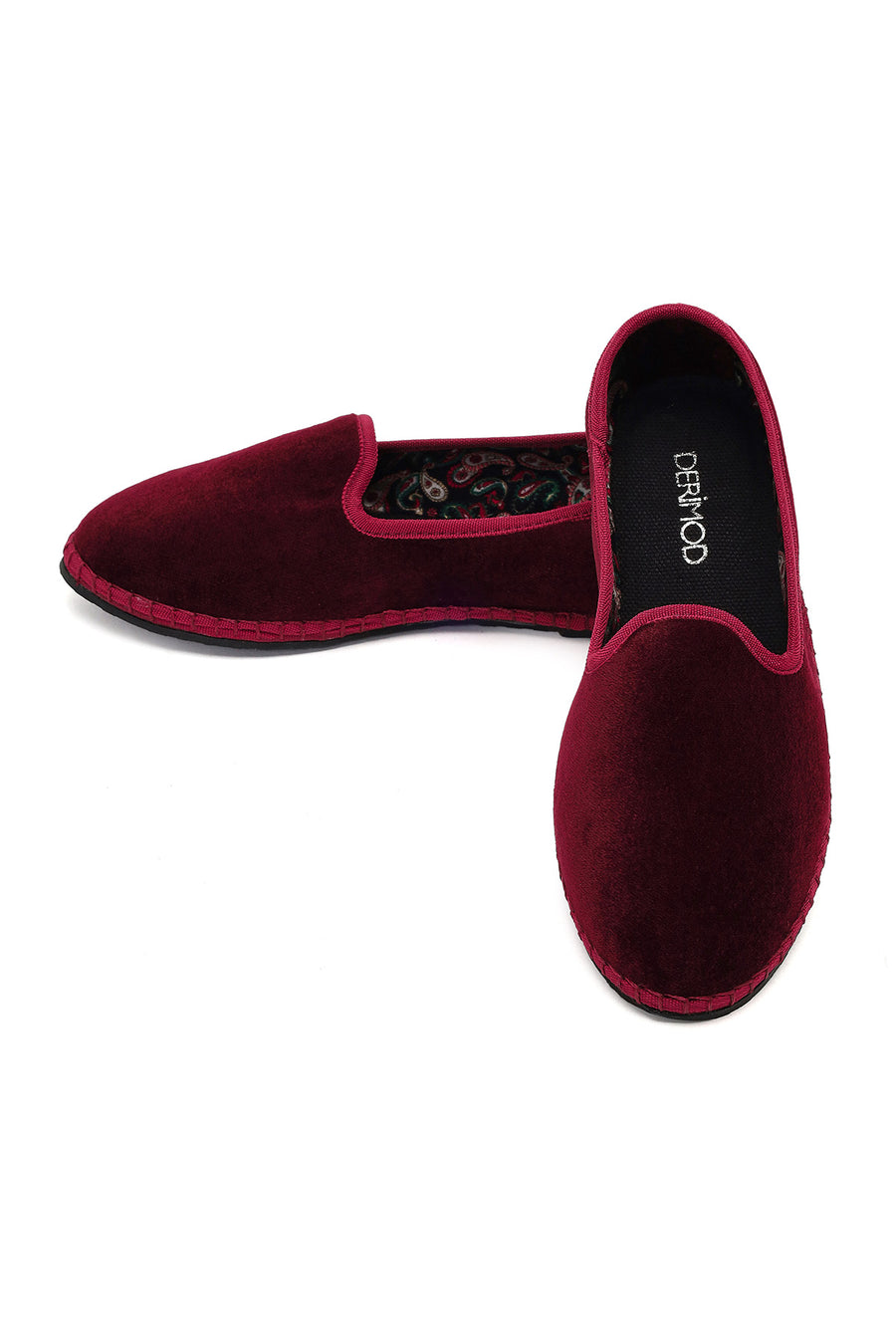 Kadın Bordo Kumaş Loafer