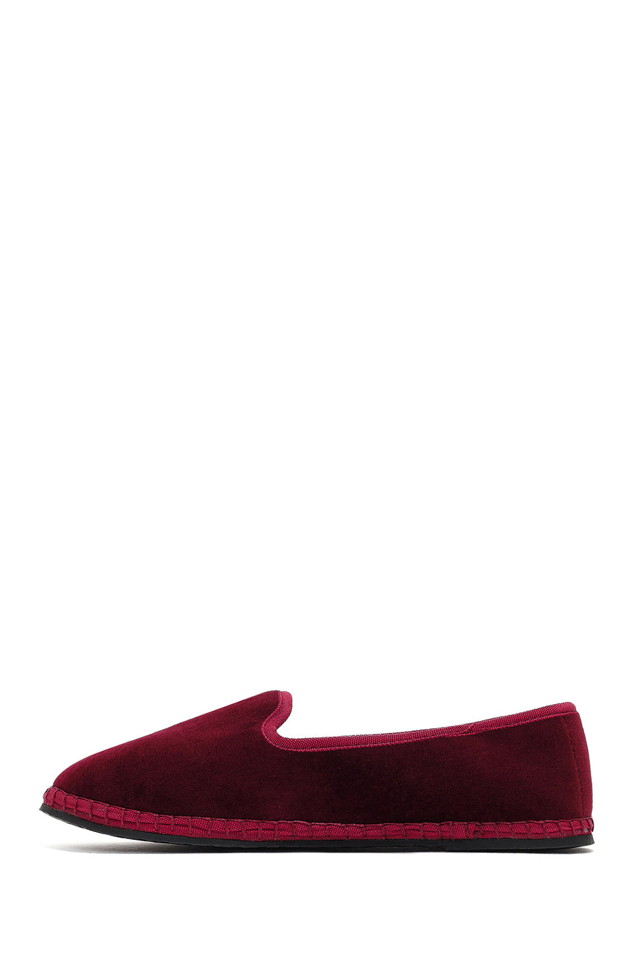 Kadın Bordo Kumaş Loafer
