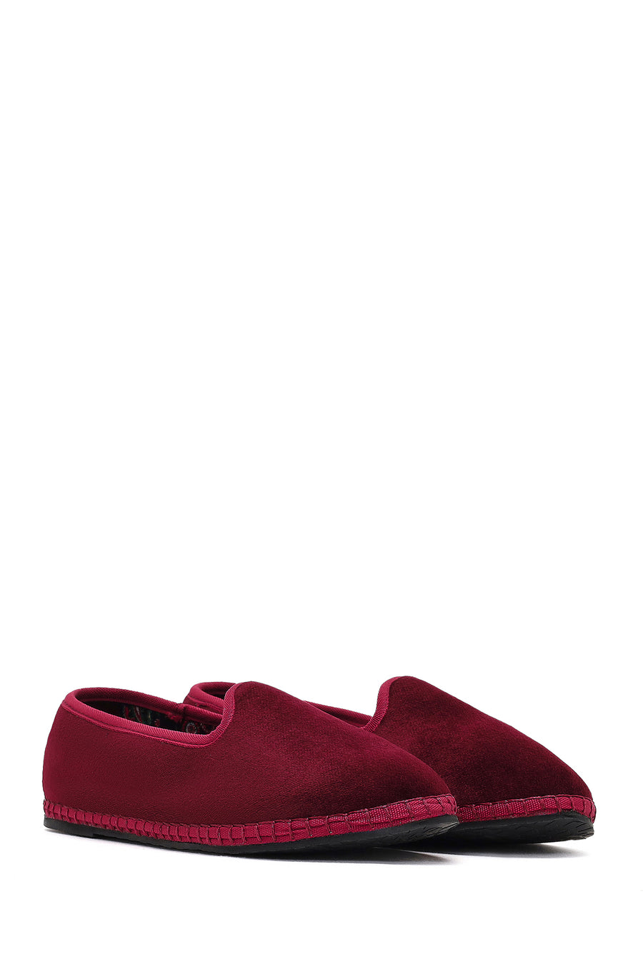Kadın Bordo Kumaş Loafer