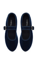 Kadın Lacivert Tokalı Kumaş Babet | Derimod