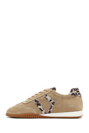 Women's Beige Lace-up Suede Leather Sneaker | Derimod