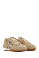 Women's Beige Lace-up Suede Leather Sneaker | Derimod