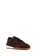 Woman Brown Laced Suede Leather Sneakers | Derimod