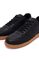 Kadın Siyah Bağcıklı Deri Sneaker | Derimod