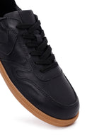 Kadın Siyah Bağcıklı Deri Sneaker | Derimod