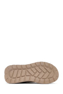 Kadın Bej Bağcıklı Kalın Tabanlı Deri Sneaker | Derimod