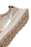 Kadın Bej Bağcıklı Kalın Tabanlı Deri Sneaker | Derimod